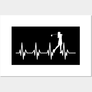 Golfer Women Heartbeat Posters and Art